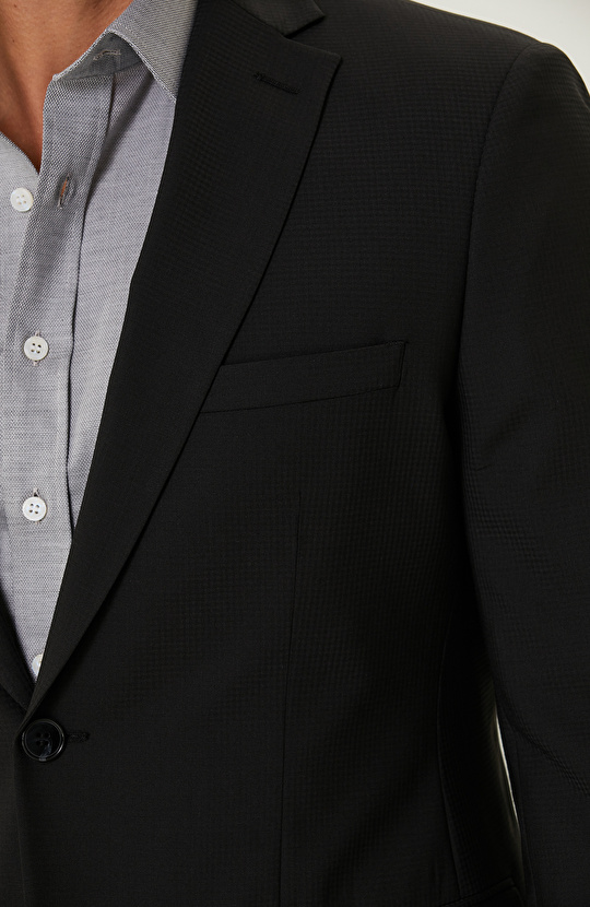 Siyah Pötikare Desenli Takım Elbise