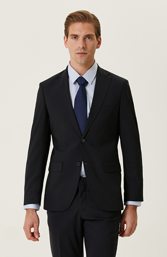 Lacivert Pötikareli Takım Elbise