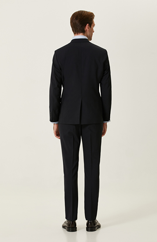 Lacivert Pötikareli Takım Elbise