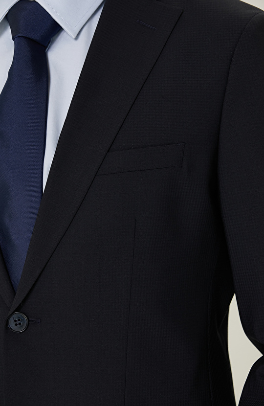 Lacivert Pötikareli Takım Elbise