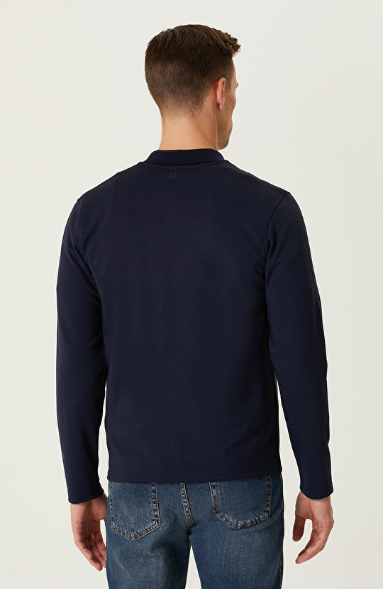 Lacivert Fermuarlı Sweatshirt