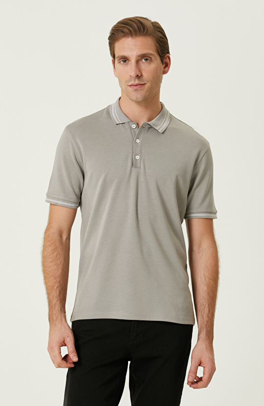 Gri Polo Yaka T-shirt