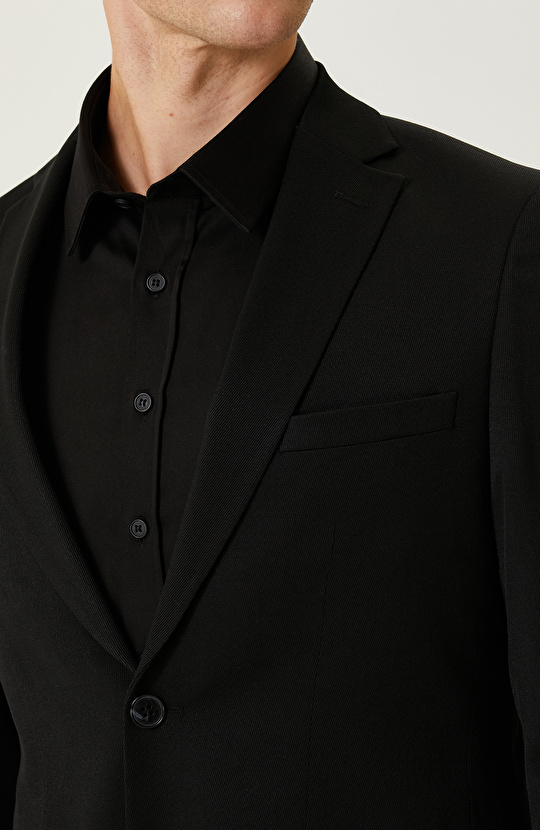 Siyah Diyagonal Takım Elbise