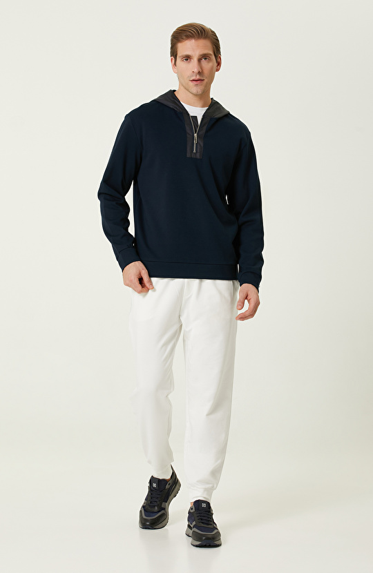 Lacivert Kapüşonlu Sweatshirt