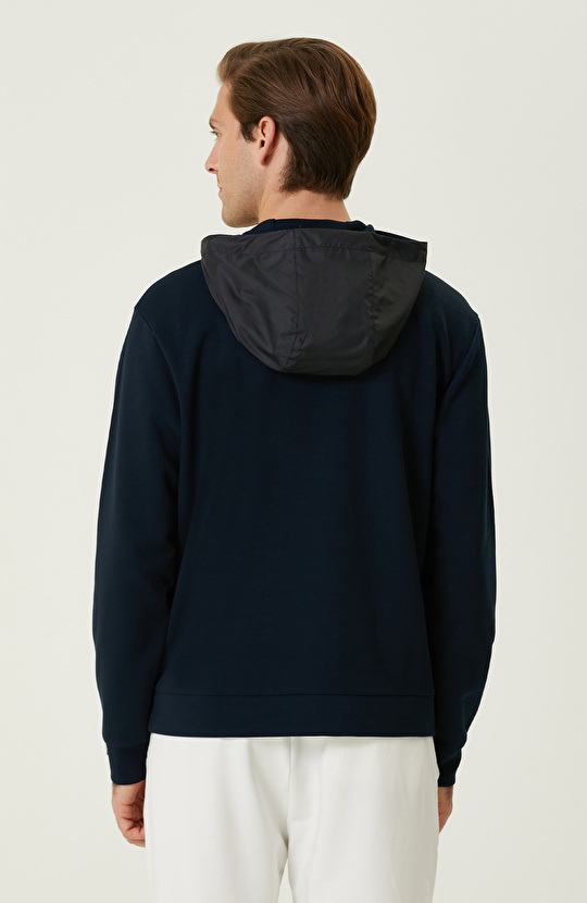Lacivert Kapüşonlu Sweatshirt