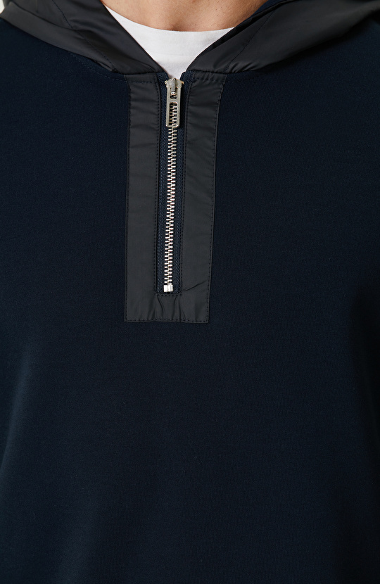 Lacivert Kapüşonlu Sweatshirt