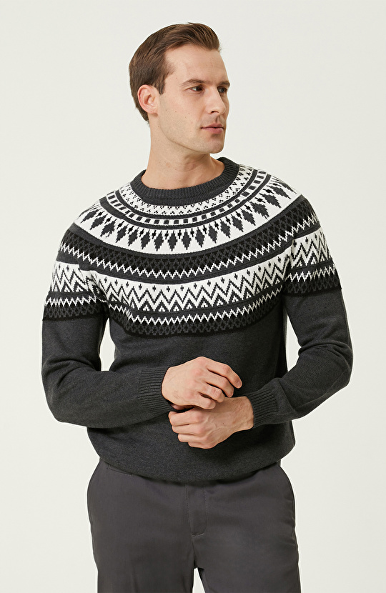 Antrasit Desenli Kazak