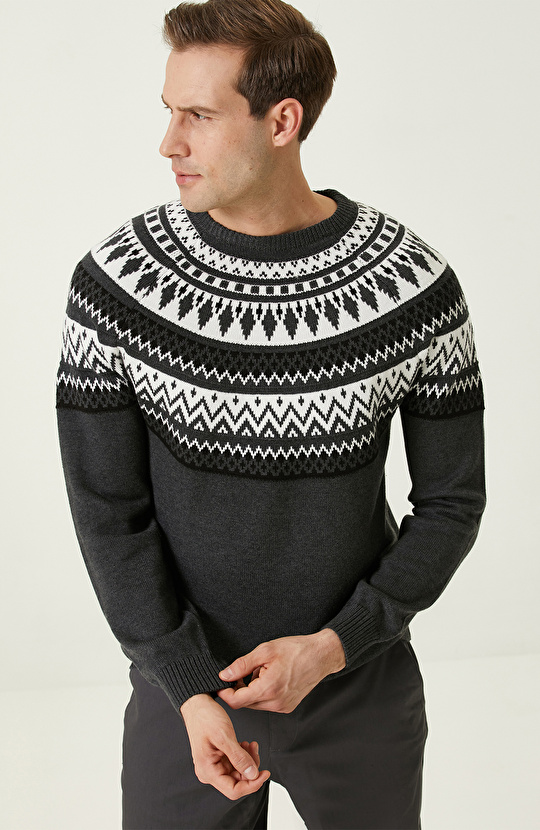 Antrasit Desenli Kazak