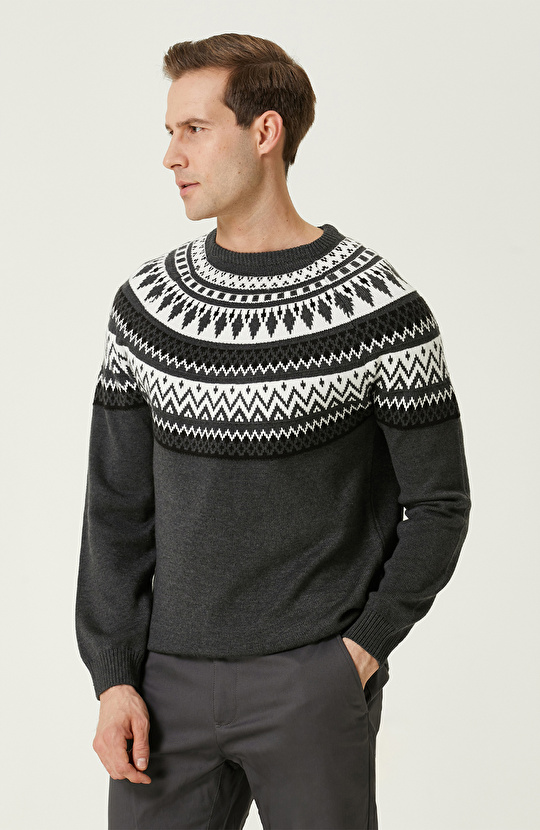 Antrasit Desenli Kazak