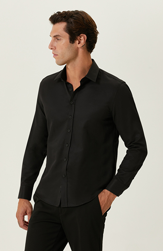 Siyah Diyagonal Gömlek