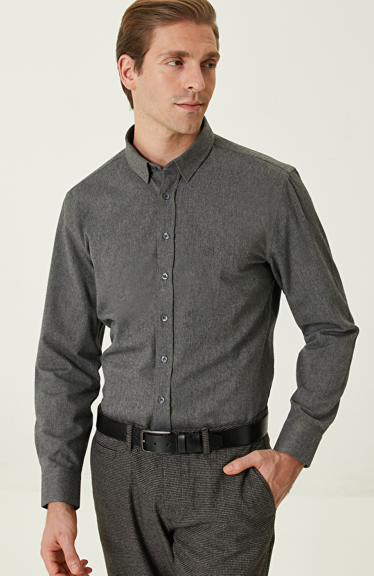 Antrasit Flanel Gömlek