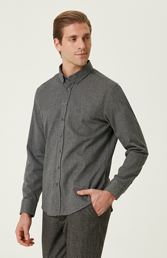 Antrasit Flanel Gömlek