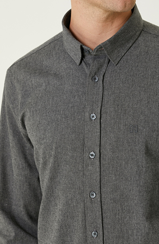 Antrasit Flanel Gömlek