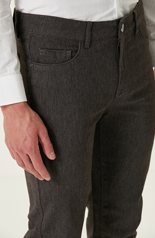 Açık Kahverengi Diyagonal Casual Pantolon