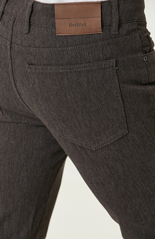 Açık Kahverengi Diyagonal Casual Pantolon