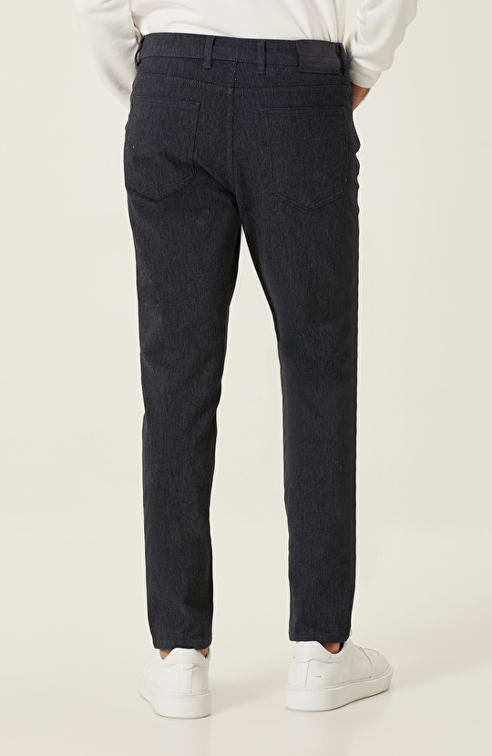 Lacivert Diyagonal Casual Pantolon