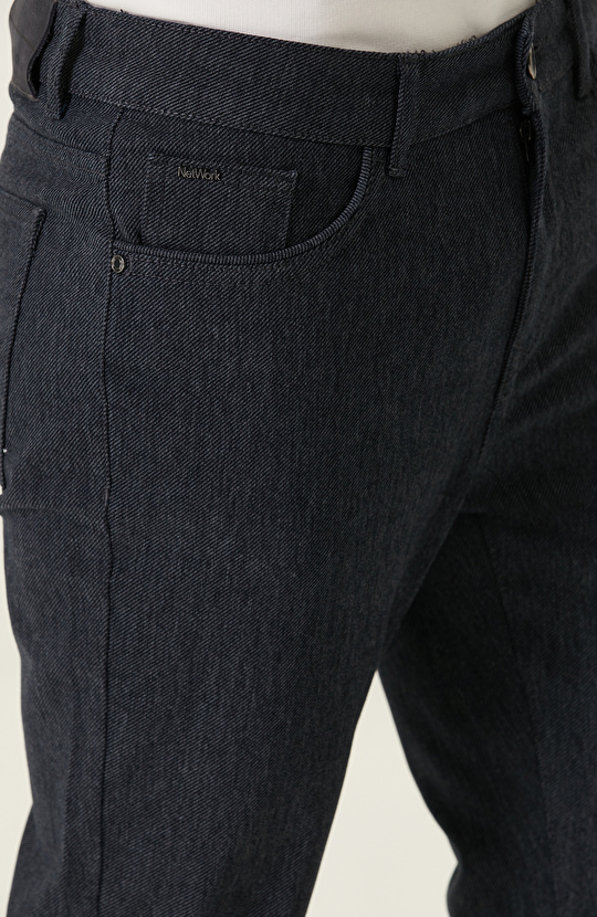 Lacivert Diyagonal Casual Pantolon