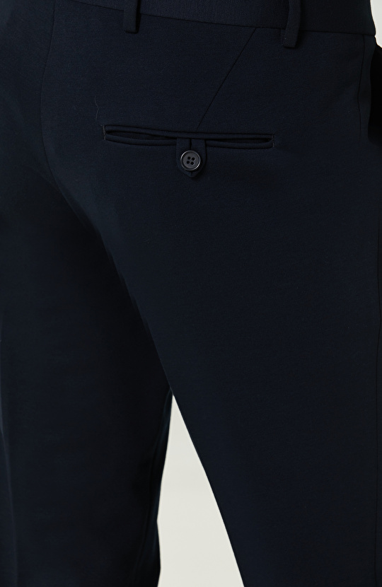 Lacivert Dokuma Pantolon