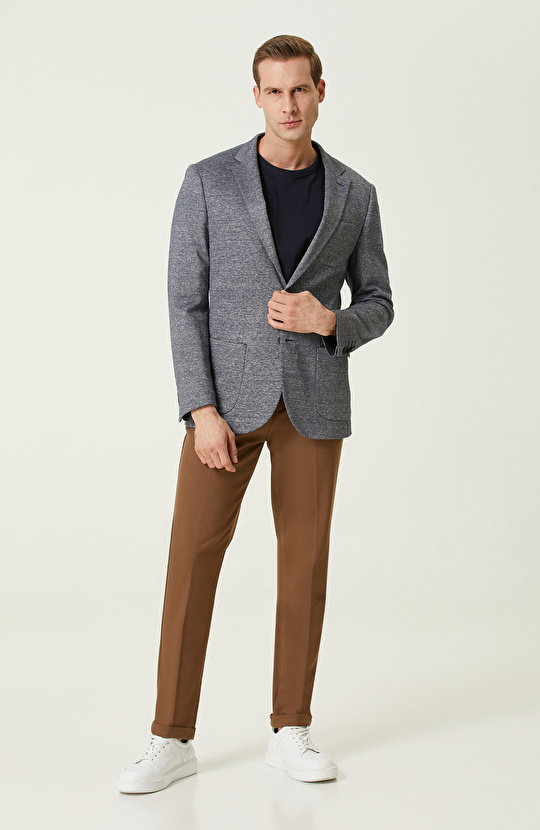 Lacivert Desenli Ceket