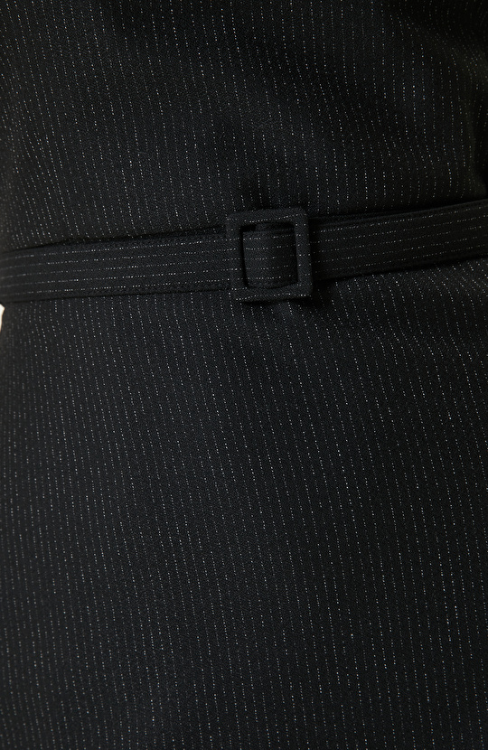 Siyah Çizgili Kolsuz Elbise