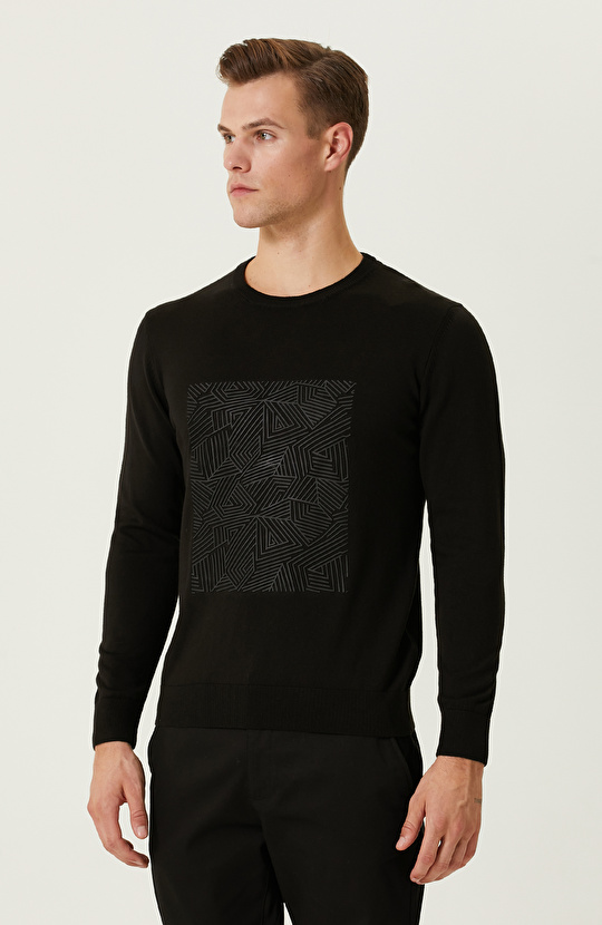 Siyah Baskılı Kazak