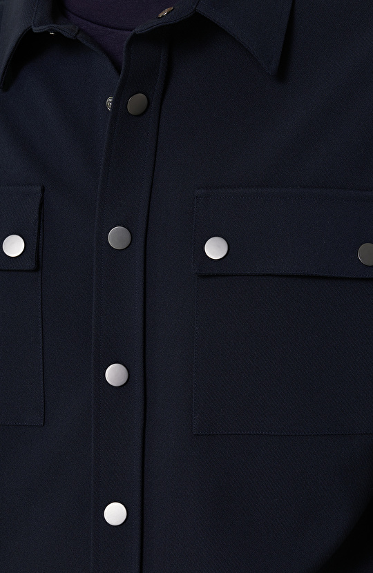 Lacivert Çıtçıtlı Dış Gömlek