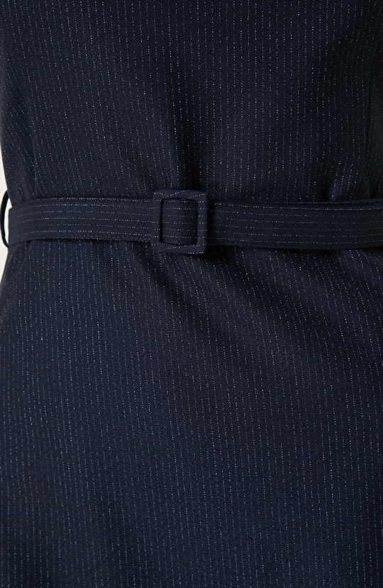 Lacivert Çizgili Elbise