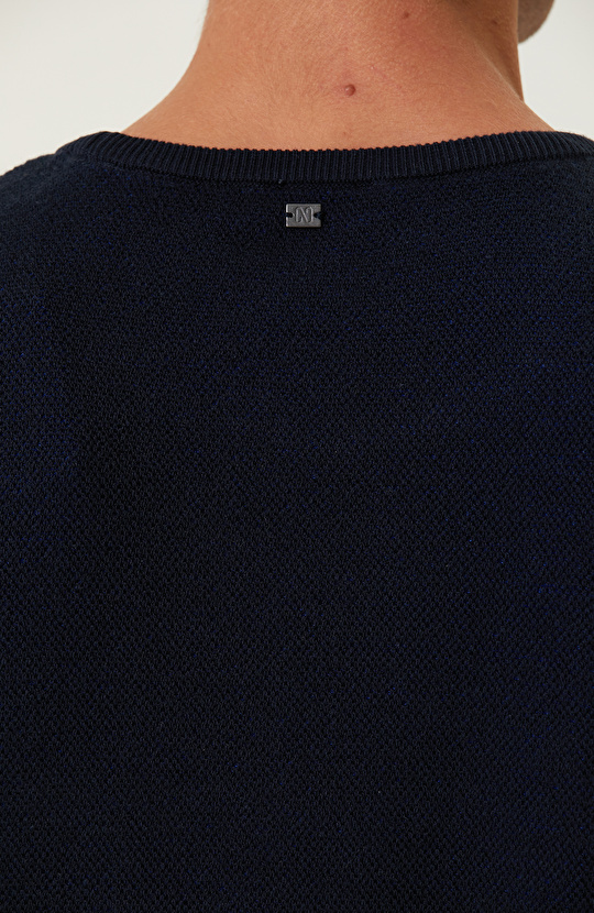 Lacivert Bisiklet Yaka Kazak