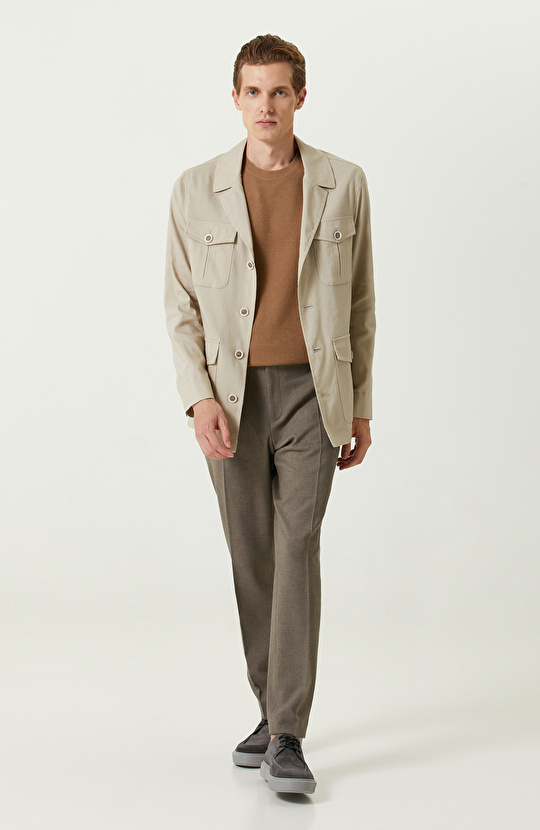 Camel Pirinç Örgü Kazak