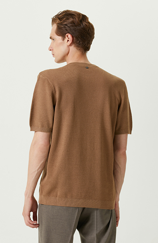 Camel Pirinç Örgü Kazak