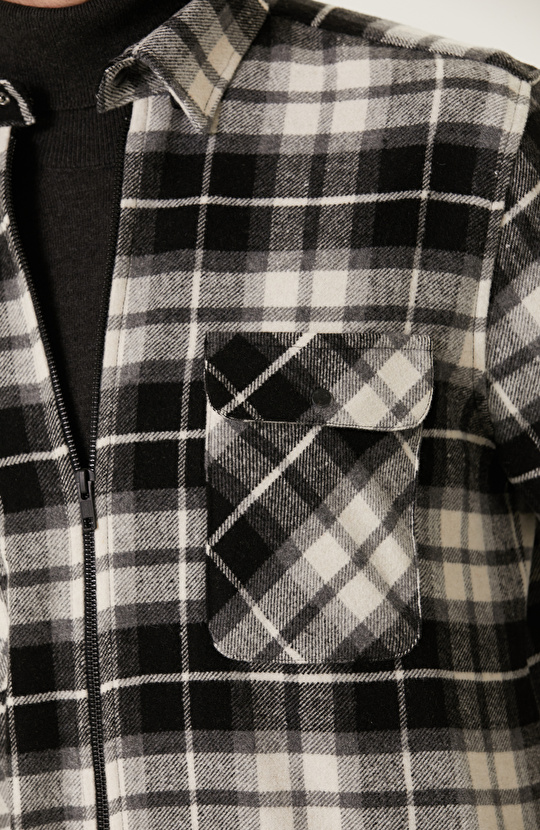 Siyah Gri Ekose Desenli Gömlek