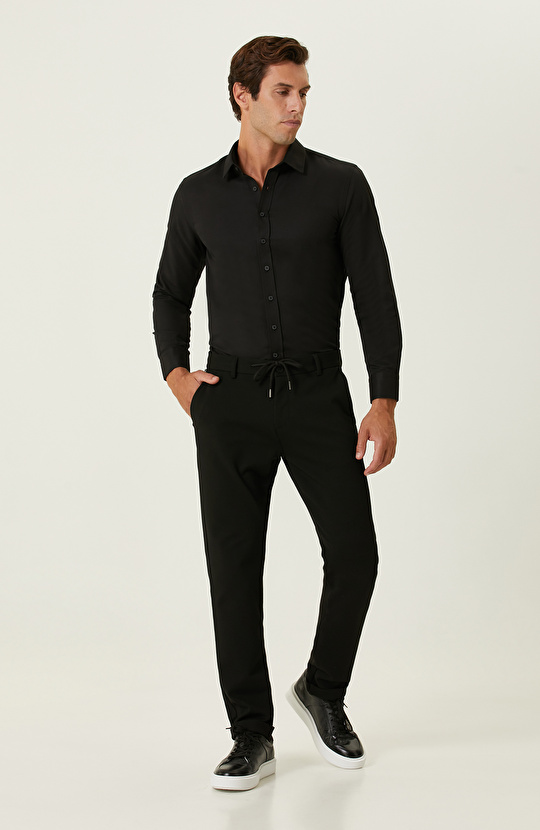 Siyah Diyagonal Gömlek