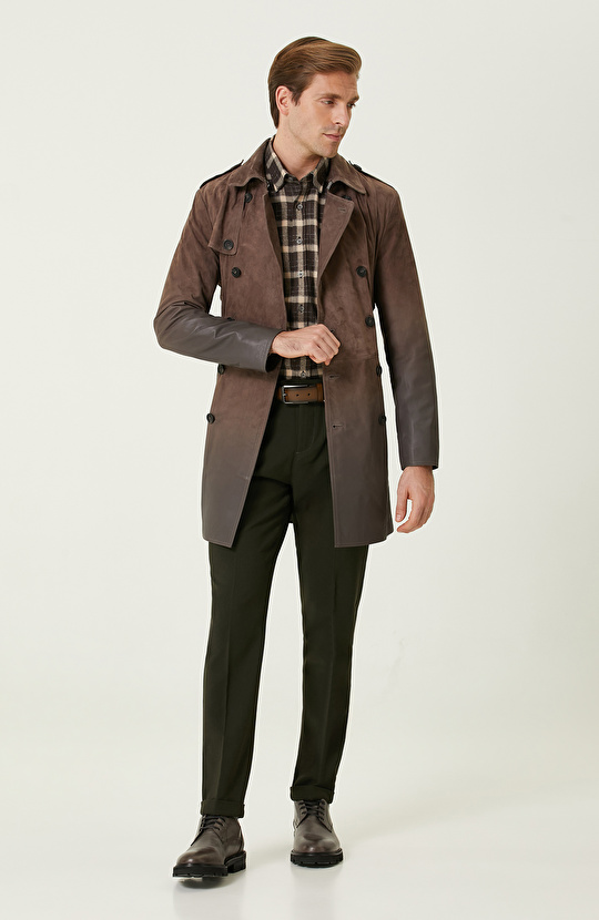 Kahverengi Ekose Desenli Gömlek