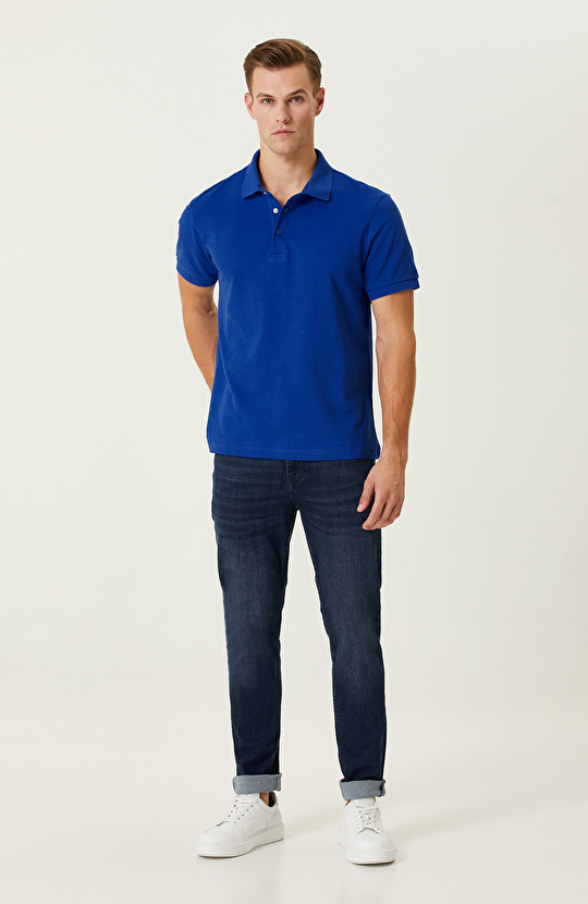 Saks Pamuklu Polo Yaka Tshirt