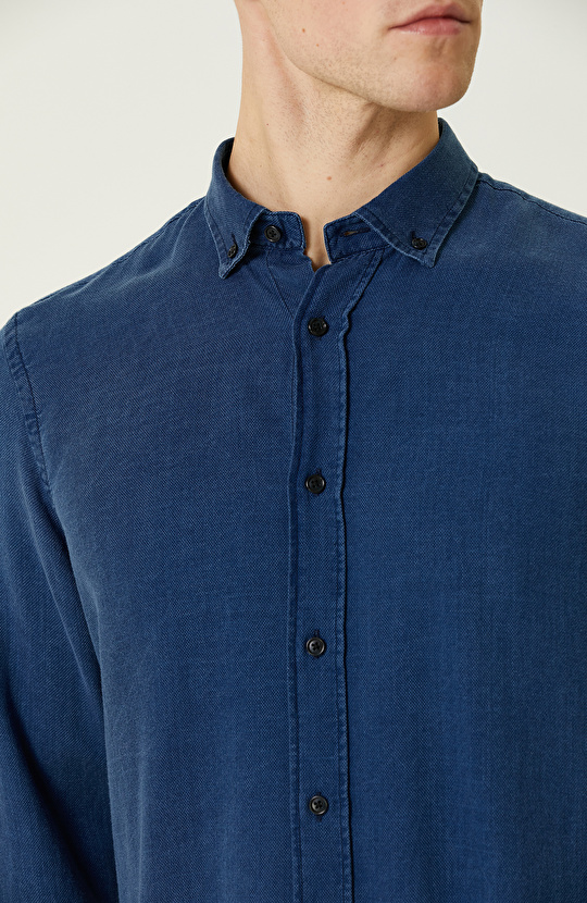 Indigo Armürlü Gömlek