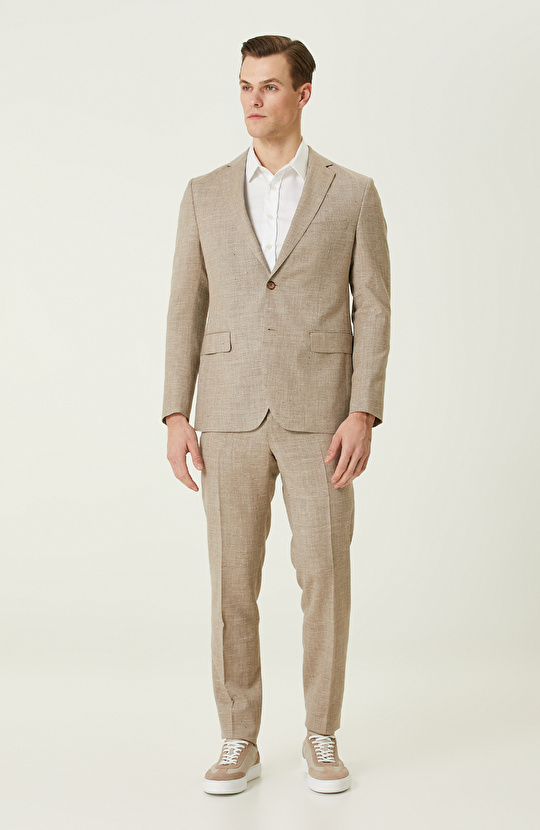 Limited Loro Beige Suit Made of Piana Fabric