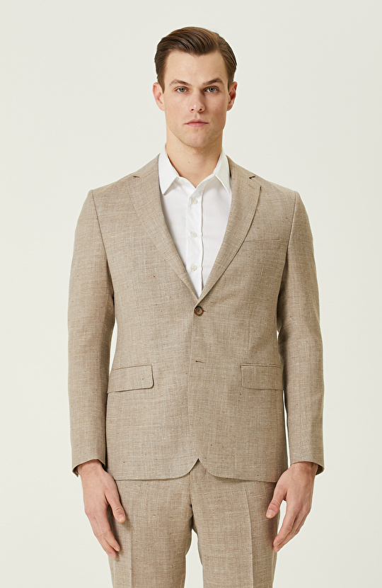 Limited Loro Beige Suit Made of Piana Fabric