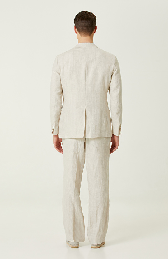 Limited Bej Keten Takım Elbise