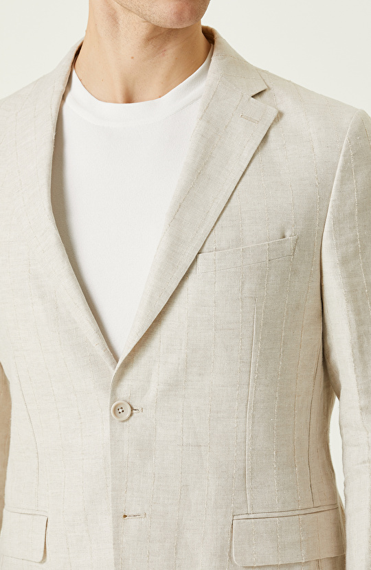 Limited Bej Keten Takım Elbise