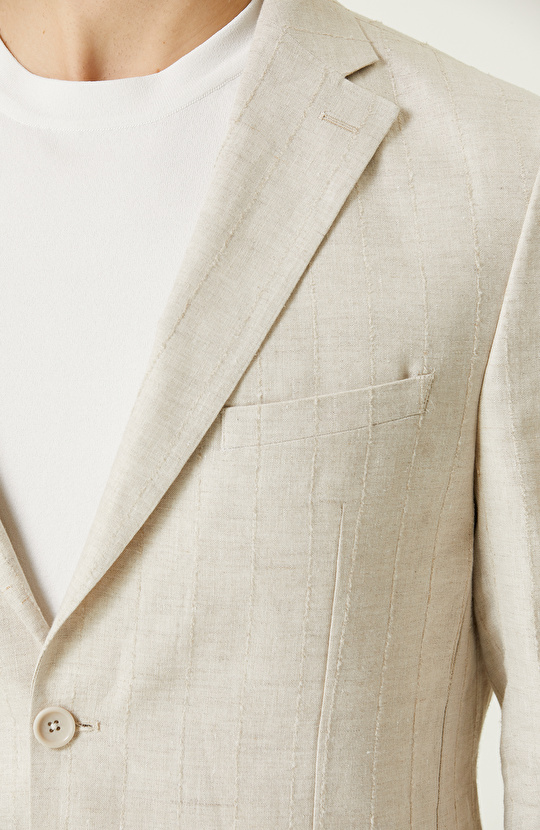 Limited Bej Keten Takım Elbise