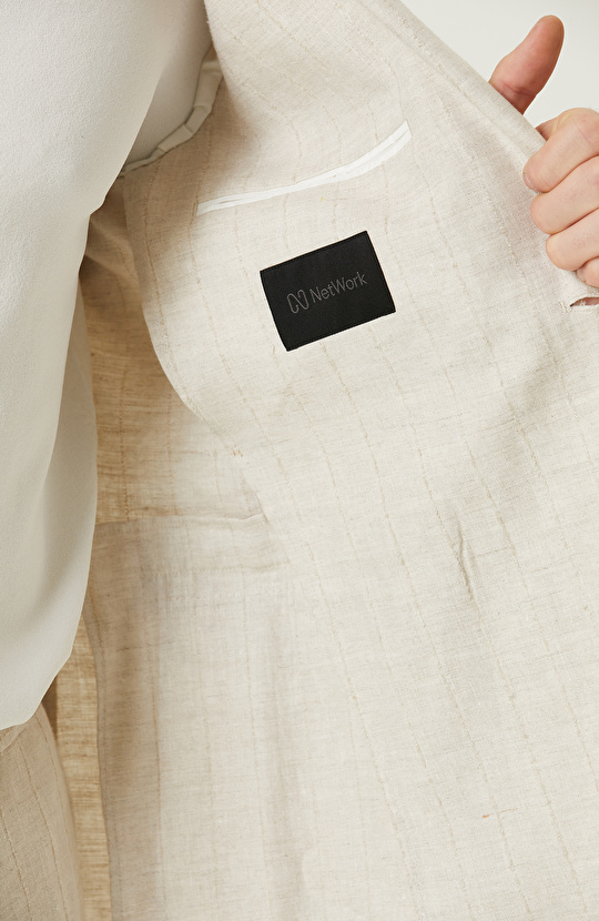 Limited Bej Keten Takım Elbise