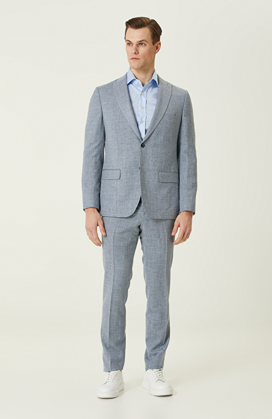 Loro Piana Kumaşıyla Üretilmiş  Limited Açık Mavi Takım Elbise