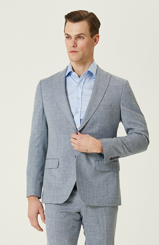 Loro Piana Kumaşıyla Üretilmiş  Limited Açık Mavi Takım Elbise