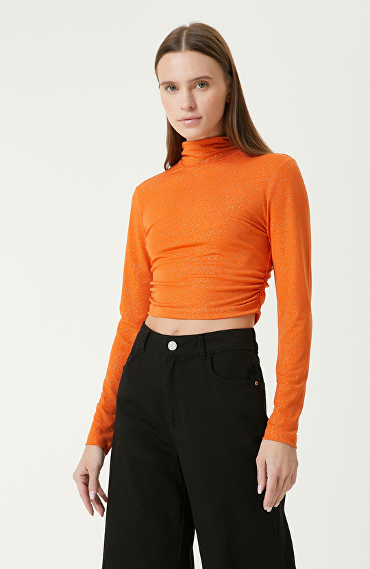 Turuncu Crop Bluz