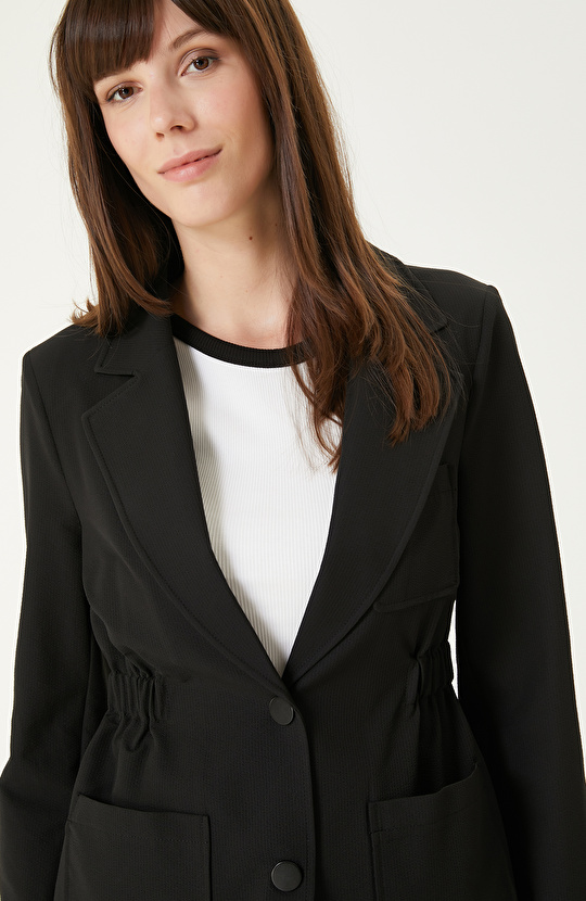 Siyah N-Tech Gofreli Ceket