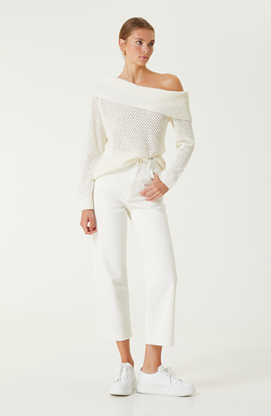 Beyaz Denim Pantolon