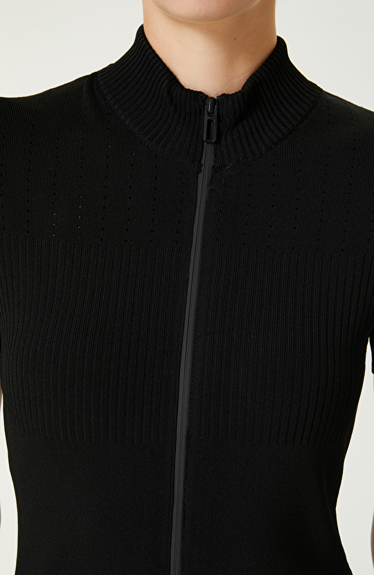 N-Tech Siyah Mini Triko Elbise