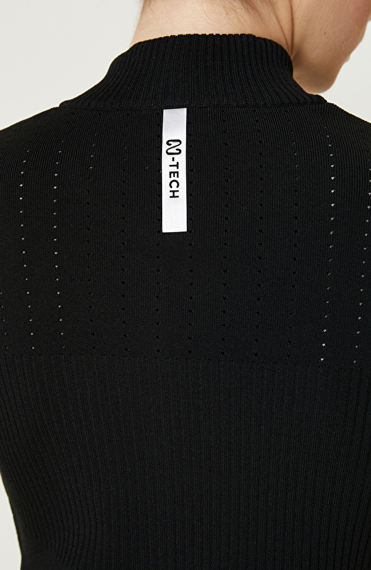 N-Tech Siyah Mini Triko Elbise