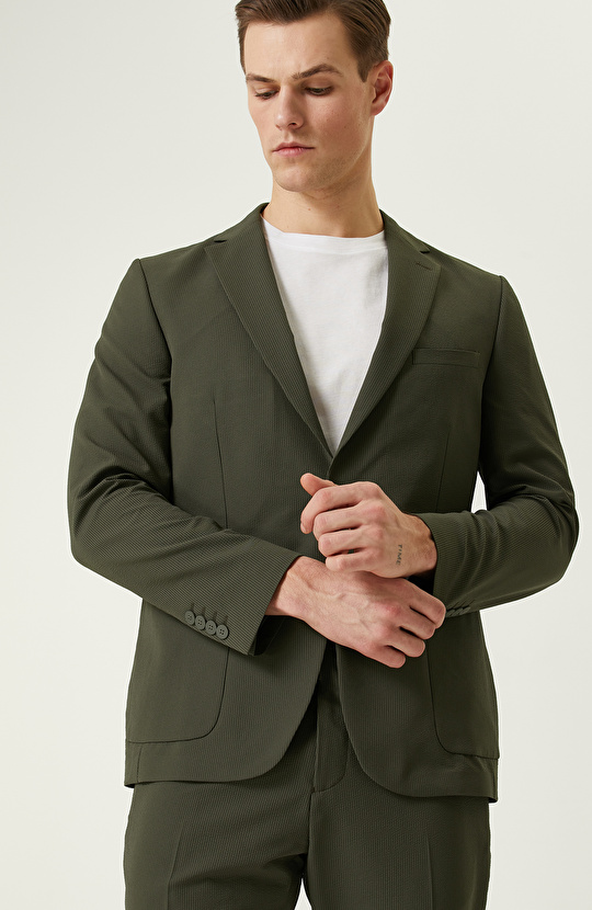 N-Tech Haki Gofreli Ceket