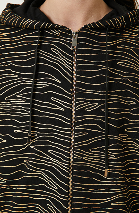 Siyah Kahve Desenli Sweatshirt